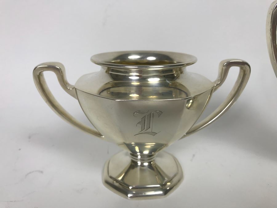 Pair Of Sterling Silver Monogramed Items 246g [Photo 3]