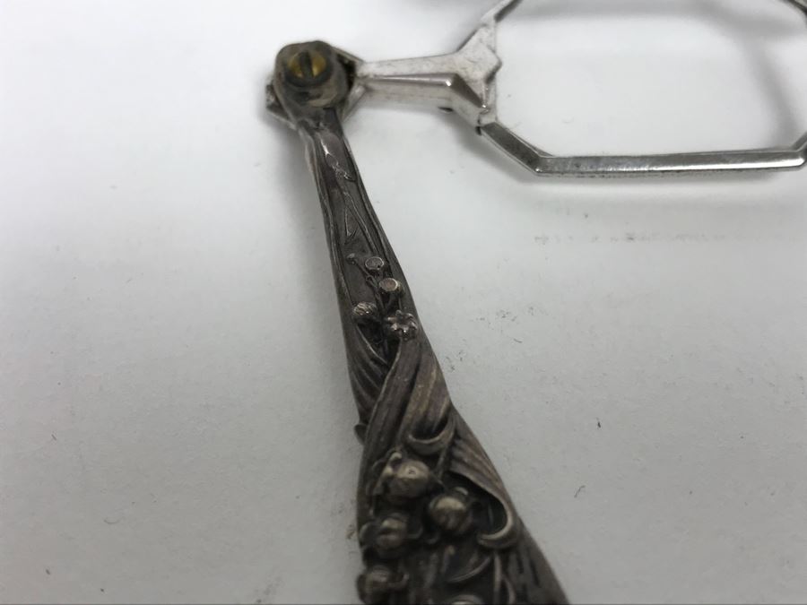 Vintage Sterling Silver Handle And Sterling Silver Frame Glasses With Case [Photo 4]