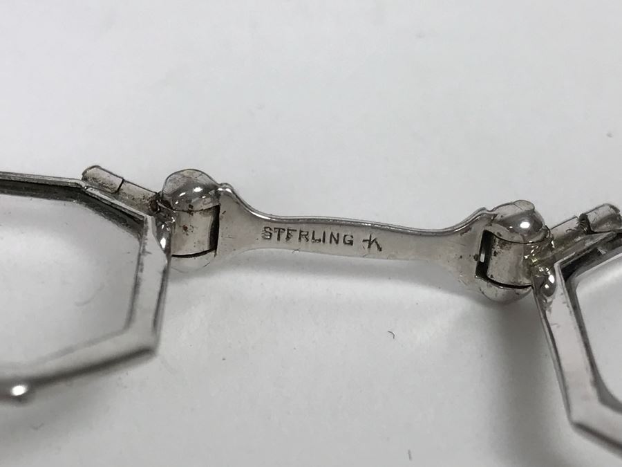Vintage Sterling Silver Handle And Sterling Silver Frame Glasses With Case [Photo 6]