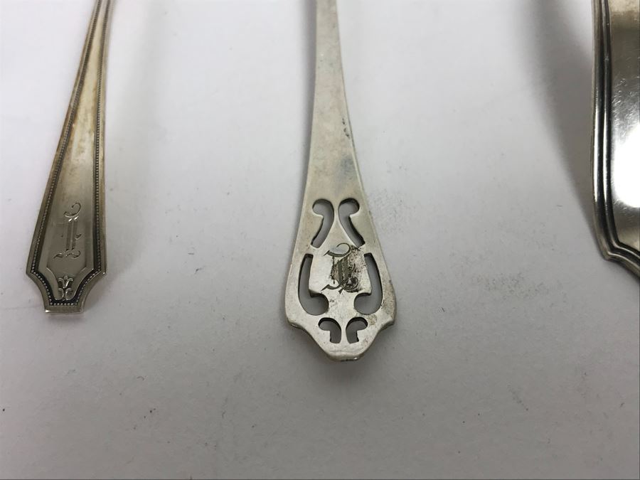 (6) Sterling Silver Spoons, Fork And Ladle Plus Various Sterling Silver Handle Forks, Knives And GORHAM Sterling Handle Letter Opener (91g Of Sterling) [Photo 9]