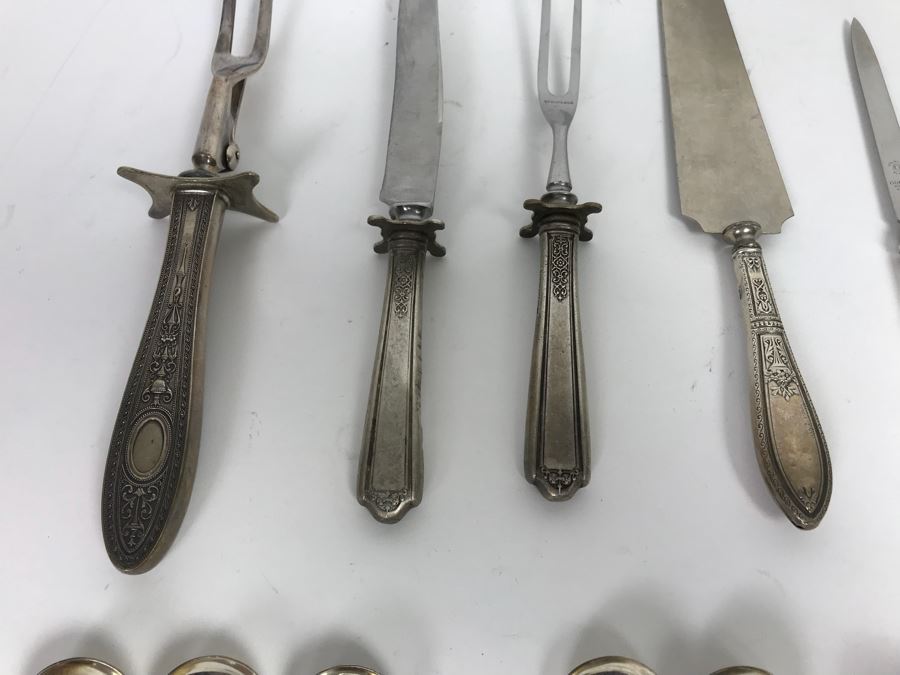 (6) Sterling Silver Spoons, Fork And Ladle Plus Various Sterling Silver Handle Forks, Knives And GORHAM Sterling Handle Letter Opener (91g Of Sterling) [Photo 15]