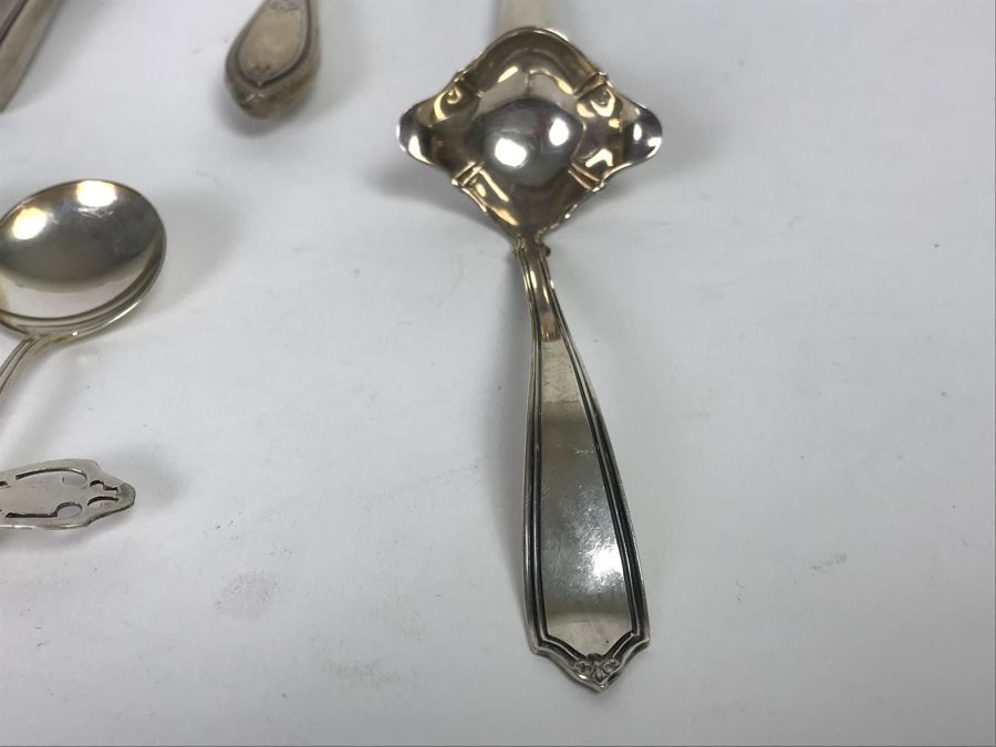 (6) Sterling Silver Spoons, Fork And Ladle Plus Various Sterling Silver Handle Forks, Knives And GORHAM Sterling Handle Letter Opener (91g Of Sterling) [Photo 11]