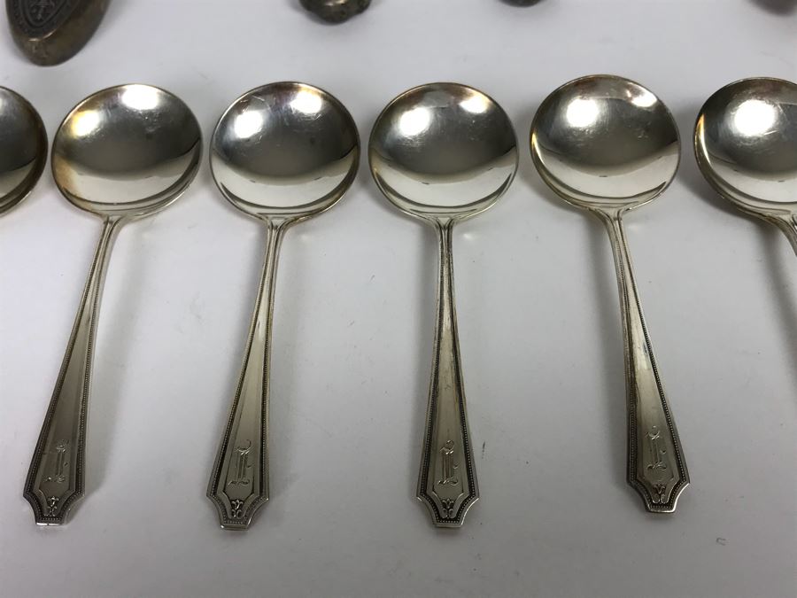 (6) Sterling Silver Spoons, Fork And Ladle Plus Various Sterling Silver Handle Forks, Knives And GORHAM Sterling Handle Letter Opener (91g Of Sterling) [Photo 5]