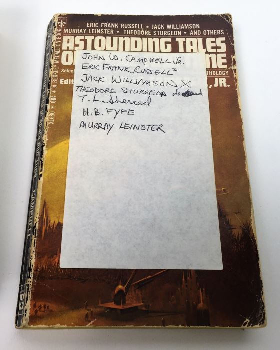Writers of the Future - Signed by Algis Budrys, Bridget McKenna, Gene Wolfe, Ane McCaffrey & Larry Niven; Astounding Tales of Space & Time - Signed by Jack Williamson; The Oddballs - Signed by Algis Budrys, Fritz Leiber, Robert Bloch & Poul Anderson [Photo 16]
