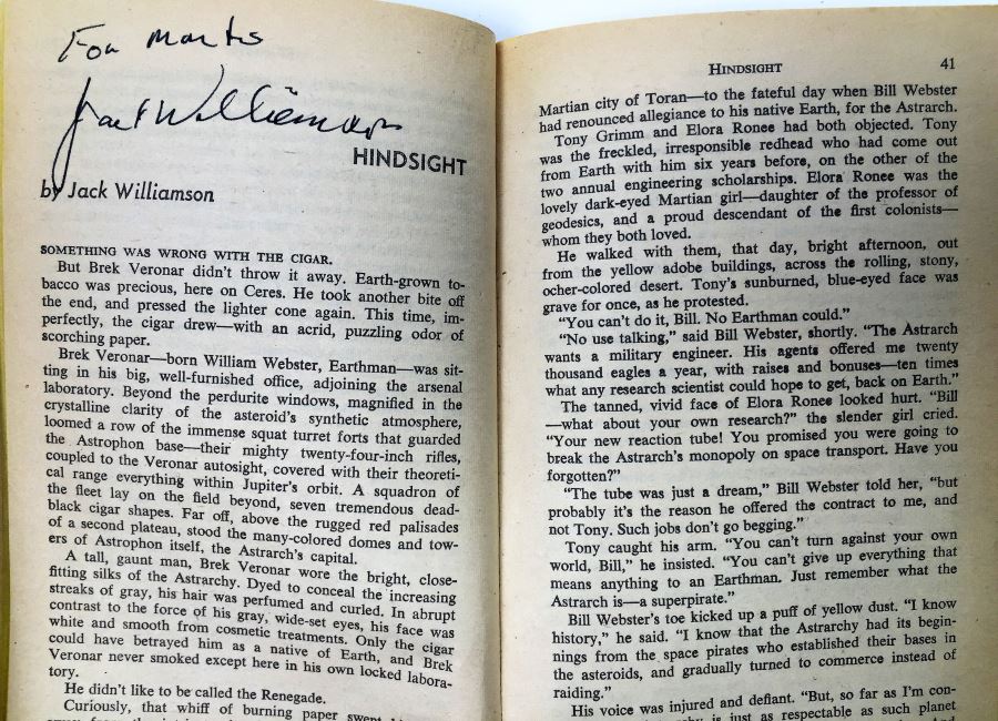 Writers of the Future - Signed by Algis Budrys, Bridget McKenna, Gene Wolfe, Ane McCaffrey & Larry Niven; Astounding Tales of Space & Time - Signed by Jack Williamson; The Oddballs - Signed by Algis Budrys, Fritz Leiber, Robert Bloch & Poul Anderson [Photo 19]