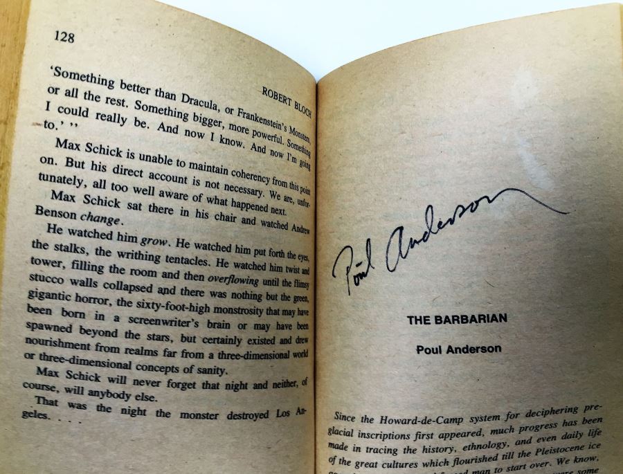 Writers of the Future - Signed by Algis Budrys, Bridget McKenna, Gene Wolfe, Ane McCaffrey & Larry Niven; Astounding Tales of Space & Time - Signed by Jack Williamson; The Oddballs - Signed by Algis Budrys, Fritz Leiber, Robert Bloch & Poul Anderson [Photo 31]