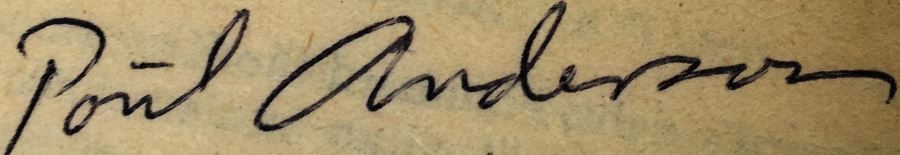 Pawn to Infinity - Signed by Fred Saberhagen, Poul Anderson & George R.R.Martin; Futures to Infinity - Signed by L. Sprague de Camp, A.E. Van Vogt & Ray Bradbury; First Flight: Maiden Voyages in Space & Time - Signed by L. Sprague de Camp [Photo 9]