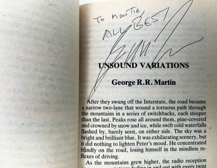 Pawn to Infinity - Signed by Fred Saberhagen, Poul Anderson & George R.R.Martin; Futures to Infinity - Signed by L. Sprague de Camp, A.E. Van Vogt & Ray Bradbury; First Flight: Maiden Voyages in Space & Time - Signed by L. Sprague de Camp [Photo 10]