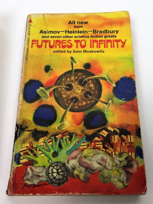 Pawn to Infinity - Signed by Fred Saberhagen, Poul Anderson & George R.R.Martin; Futures to Infinity - Signed by L. Sprague de Camp, A.E. Van Vogt & Ray Bradbury; First Flight: Maiden Voyages in Space & Time - Signed by L. Sprague de Camp [Photo 13]