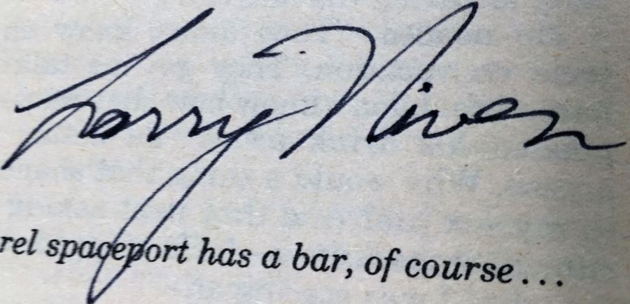 Conan the Swordsman - Signed by L. Sprague de Camp; Free Lancers - Signed by Lois McMaster Bujold; Tales from the Spaceport Bar - Signed by Larry NIven, L. Sprague de Camp, Steven Barnes, Spider Robinson, Robert Silverberg, Barry B. Longyear, etc. [Photo 19]