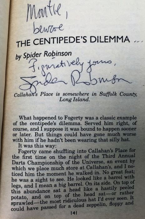 Conan the Swordsman - Signed by L. Sprague de Camp; Free Lancers - Signed by Lois McMaster Bujold; Tales from the Spaceport Bar - Signed by Larry NIven, L. Sprague de Camp, Steven Barnes, Spider Robinson, Robert Silverberg, Barry B. Longyear, etc. [Photo 24]
