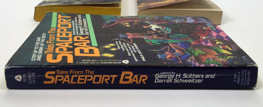 Conan the Swordsman - Signed by L. Sprague de Camp; Free Lancers - Signed by Lois McMaster Bujold; Tales from the Spaceport Bar - Signed by Larry NIven, L. Sprague de Camp, Steven Barnes, Spider Robinson, Robert Silverberg, Barry B. Longyear, etc. [Photo 16]