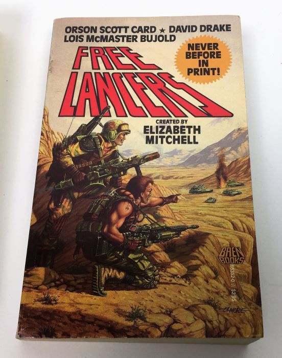 Conan the Swordsman - Signed by L. Sprague de Camp; Free Lancers - Signed by Lois McMaster Bujold; Tales from the Spaceport Bar - Signed by Larry NIven, L. Sprague de Camp, Steven Barnes, Spider Robinson, Robert Silverberg, Barry B. Longyear, etc. [Photo 8]