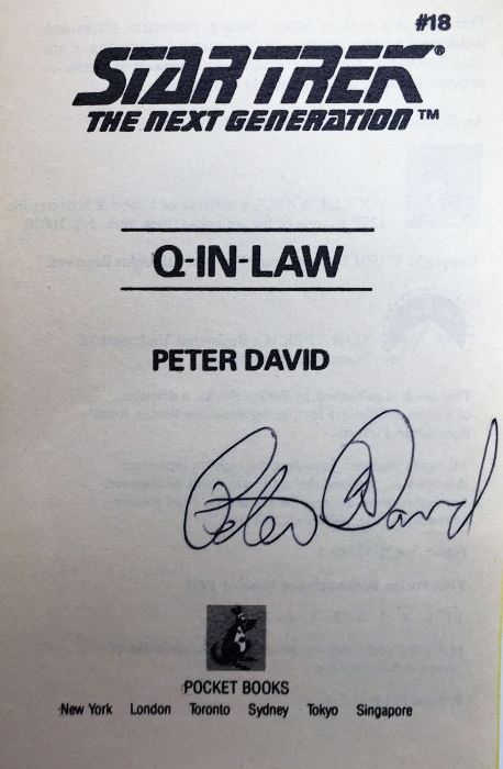 Peter David Collection: Star Trek The Next Generation: Q-in-Law, Vendetta: The Giant Novel, A Rock & A Hard Place, Strike Zone - Signed by Peter David [Photo 8]