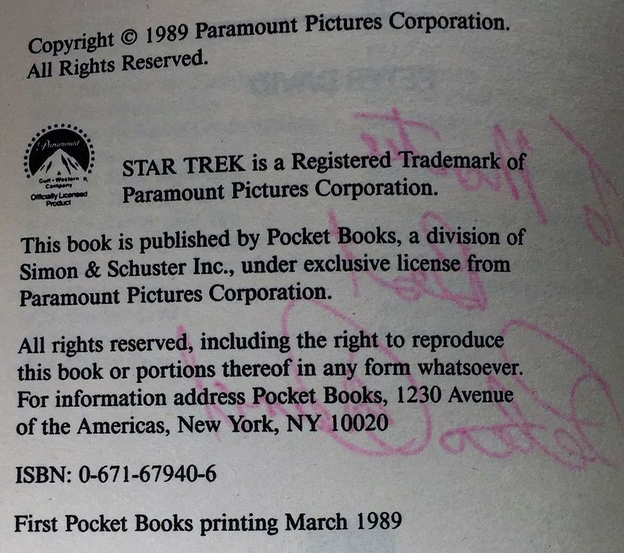 Peter David Collection: Star Trek The Next Generation: Q-in-Law, Vendetta: The Giant Novel, A Rock & A Hard Place, Strike Zone - Signed by Peter David [Photo 22]