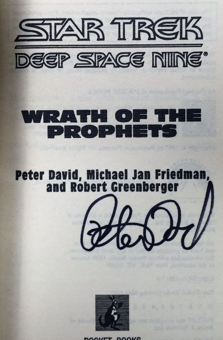Peter David, Michael Jan Friedman & Robert Greenberger: Star Trek Deep Space Nine #20: Wrath of the Prophets - Signed by Peter David [Photo 4]