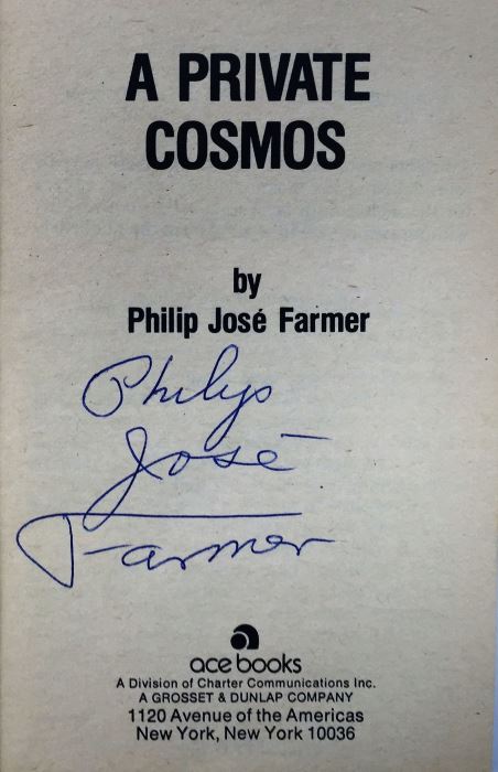 Philip Jose Farmer Collection: Hadon of Ancient Opar & A Private Cosmos - Signed by Philip Jose Farmer [Photo 9]