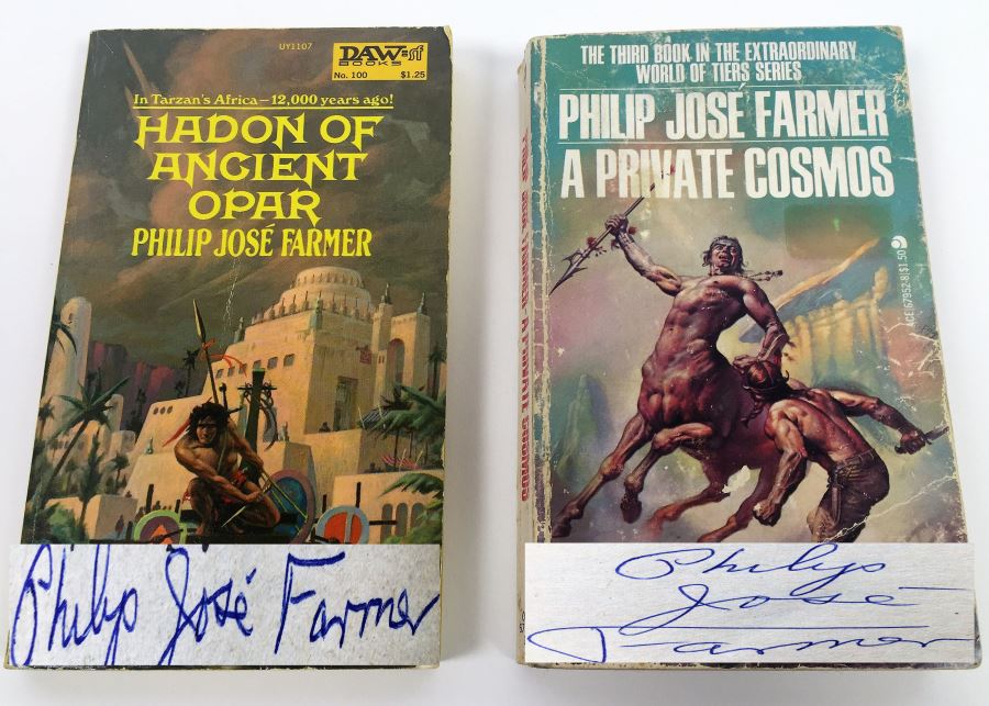 Philip Jose Farmer Collection: Hadon of Ancient Opar & A Private Cosmos - Signed by Philip Jose Farmer