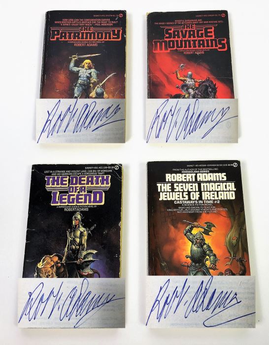 Robert Adams' Horseclans Collection: The Patrimony, The Savage Mountains, The Death of a Legend & The Seven Magical Jewels of Ireland - Signed by Robert Adams