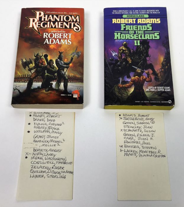 Robert Adams Collection: Phantom Regiments & Friends of the Horseclans II - Multiple signatures: Martin Greenberg, Larry Niven, Harry Turtledove, Susan Shwartz, Steven Barnes & Mercedes Lackey
