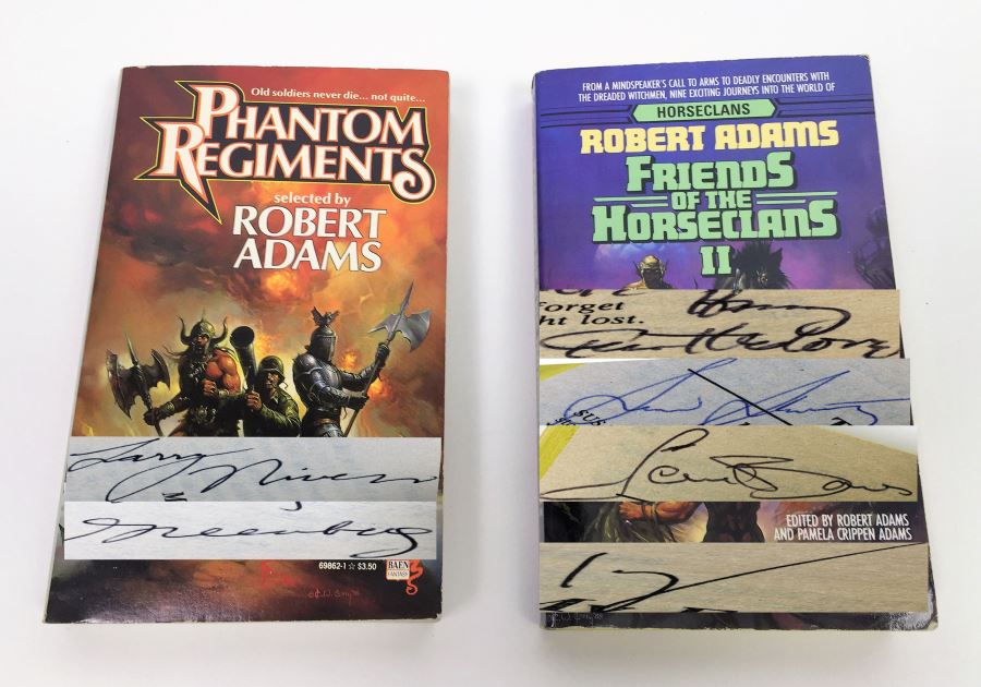 Robert Adams Collection: Phantom Regiments & Friends of the Horseclans II - Multiple signatures: Martin Greenberg, Larry Niven, Harry Turtledove, Susan Shwartz, Steven Barnes & Mercedes Lackey [Photo 2]