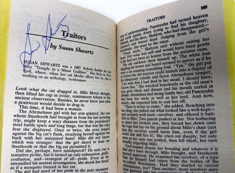 Robert Adams Collection: Phantom Regiments & Friends of the Horseclans II - Multiple signatures: Martin Greenberg, Larry Niven, Harry Turtledove, Susan Shwartz, Steven Barnes & Mercedes Lackey [Photo 16]