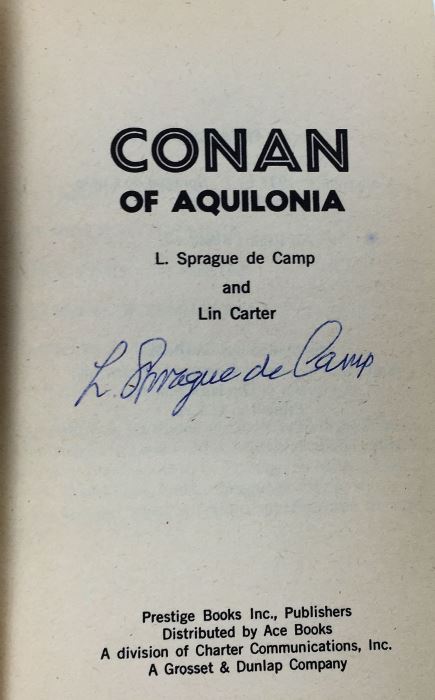 Robert E. Howard, L. Sprague de Camp, and Lin Howard Collection: Conan (x2); Conan of Aquilona, Conan of the Isles - Signed by L. Sprague de Camp [Photo 18]