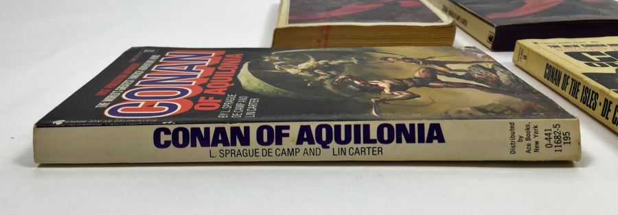 Robert E. Howard, L. Sprague de Camp, and Lin Howard Collection: Conan (x2); Conan of Aquilona, Conan of the Isles - Signed by L. Sprague de Camp [Photo 16]