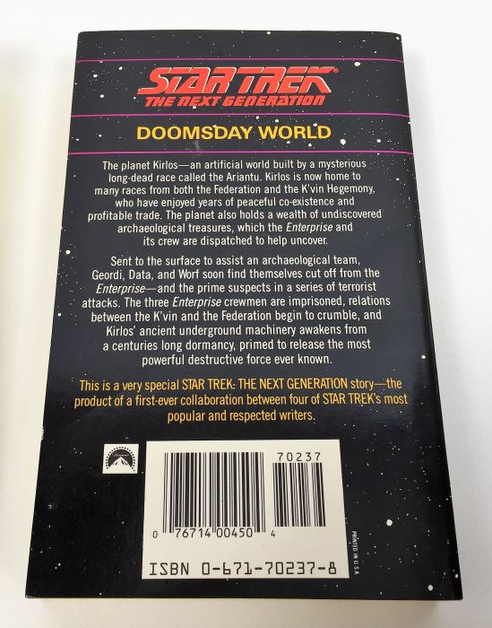 Star Trek The Next Generation Collection: The Eyes of the Beholders - Signed by A.C. Crispin; Doomsday World - Signed by Peter David & Michael Jan Friedman; Encounter at Farpoint - Signed by David Gerrold [Photo 10]