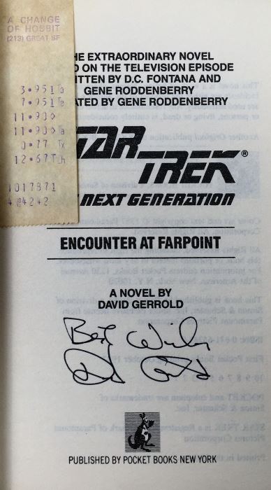 Star Trek The Next Generation Collection: The Eyes of the Beholders - Signed by A.C. Crispin; Doomsday World - Signed by Peter David & Michael Jan Friedman; Encounter at Farpoint - Signed by David Gerrold [Photo 17]
