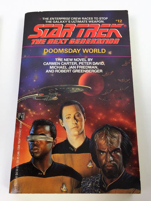 Star Trek The Next Generation Collection: The Eyes of the Beholders - Signed by A.C. Crispin; Doomsday World - Signed by Peter David & Michael Jan Friedman; Encounter at Farpoint - Signed by David Gerrold [Photo 3]