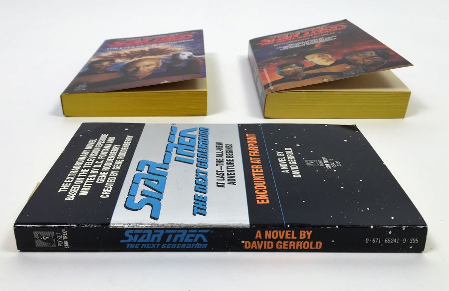 Star Trek The Next Generation Collection: The Eyes of the Beholders - Signed by A.C. Crispin; Doomsday World - Signed by Peter David & Michael Jan Friedman; Encounter at Farpoint - Signed by David Gerrold [Photo 15]