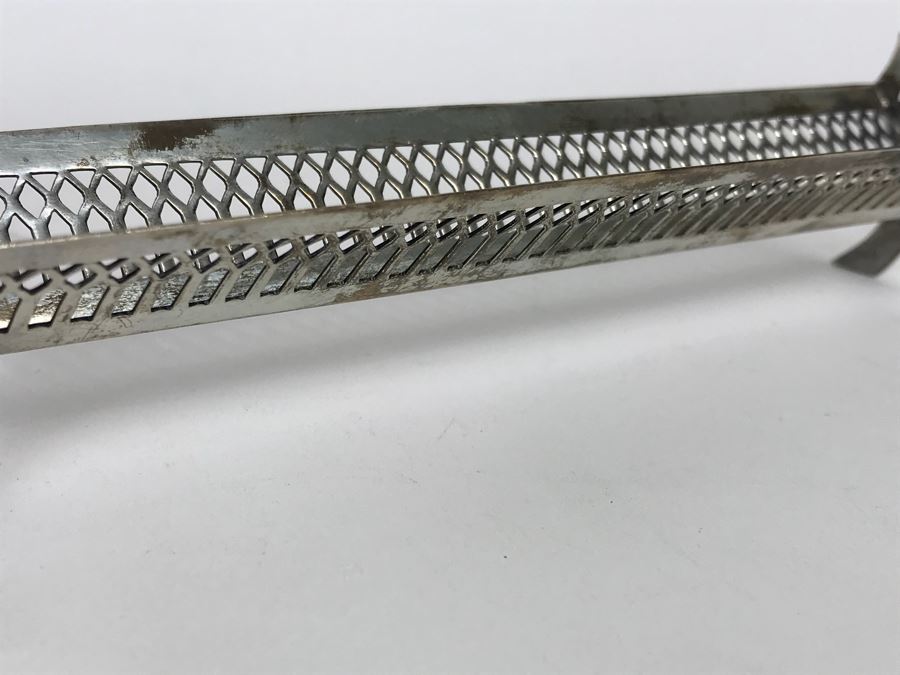 Antique Sterling Silver Fish Server, Sterling Silver Tray, Sterling Silver Salt Cellar With Spoon And Long Sterling Silver Rack 166g [Photo 14]