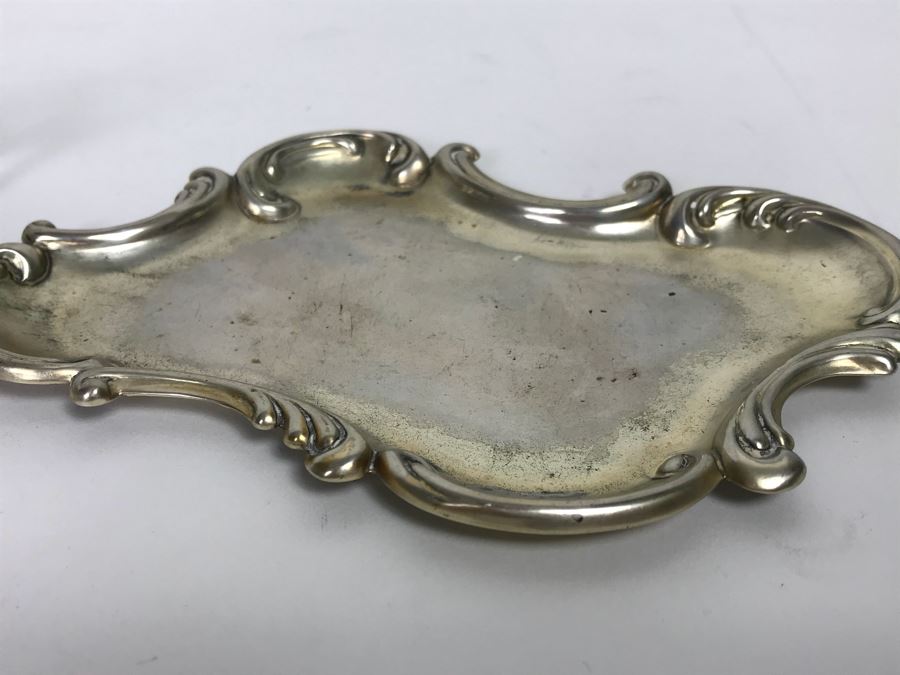 Antique Sterling Silver Fish Server, Sterling Silver Tray, Sterling Silver Salt Cellar With Spoon And Long Sterling Silver Rack 166g [Photo 8]