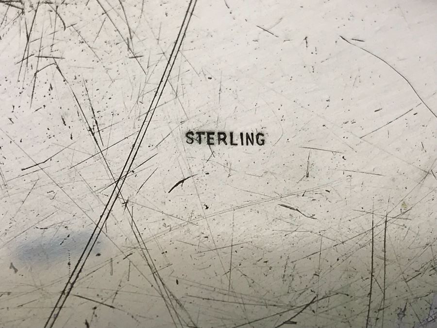 Antique Sterling Silver Fish Server, Sterling Silver Tray, Sterling Silver Salt Cellar With Spoon And Long Sterling Silver Rack 166g [Photo 9]