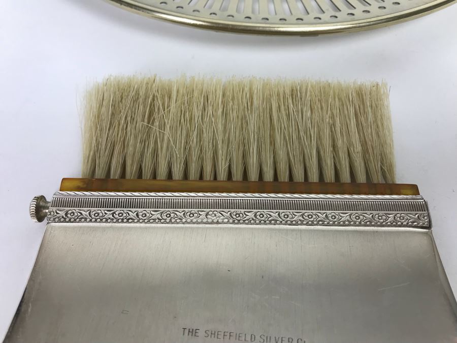 The Sheffield Silver Co EPC 25 Silver On Copper Butler Pan And Brush Crumb Catcher And Nickel Silver V B Co Plate [Photo 9]