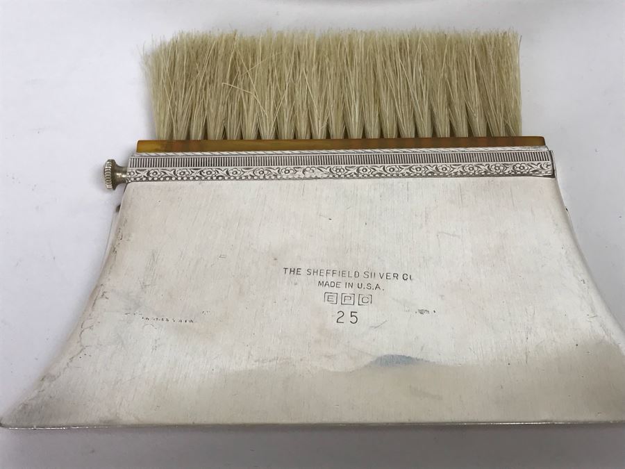 The Sheffield Silver Co EPC 25 Silver On Copper Butler Pan And Brush Crumb Catcher And Nickel Silver V B Co Plate [Photo 8]