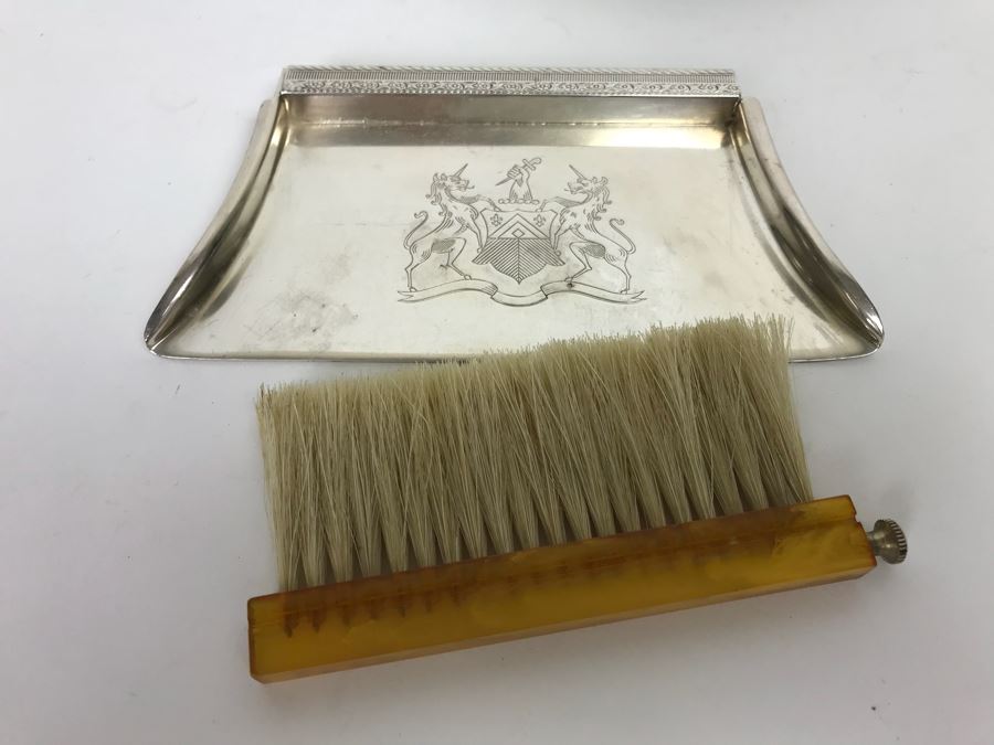 The Sheffield Silver Co EPC 25 Silver On Copper Butler Pan And Brush Crumb Catcher And Nickel Silver V B Co Plate [Photo 3]