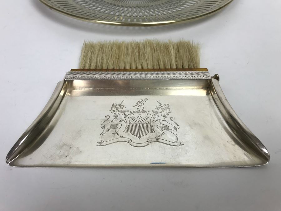 The Sheffield Silver Co EPC 25 Silver On Copper Butler Pan And Brush Crumb Catcher And Nickel Silver V B Co Plate [Photo 5]