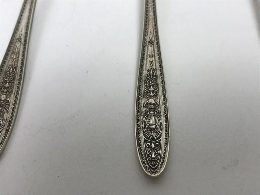 Sterling Silver Flatware (12) Forks And (12) Spoons (521g One Fork Not Included In Weight) [Photo 8]
