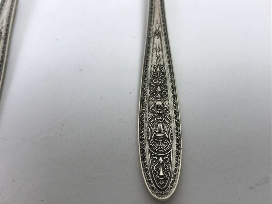 Sterling Silver Flatware (12) Forks And (12) Spoons (521g One Fork Not Included In Weight) [Photo 9]