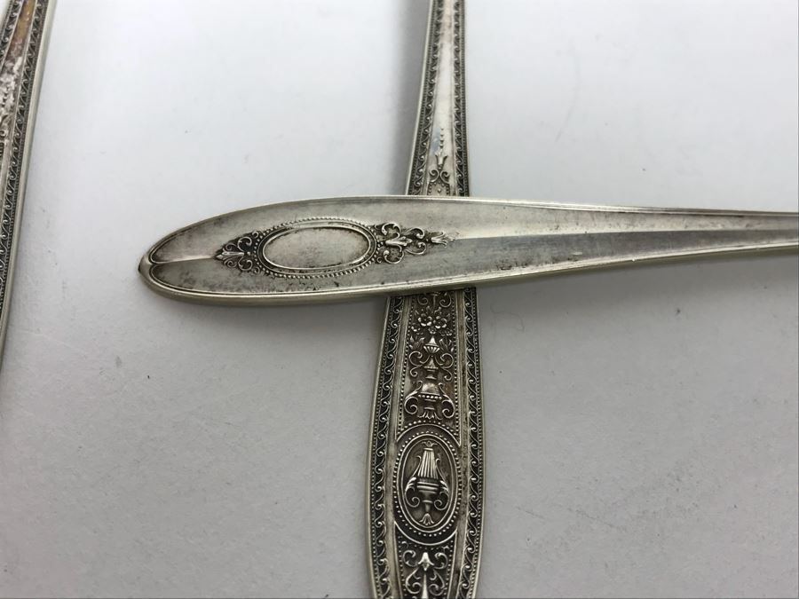 Sterling Silver Flatware (12) Forks And (12) Spoons (521g One Fork Not Included In Weight) [Photo 13]