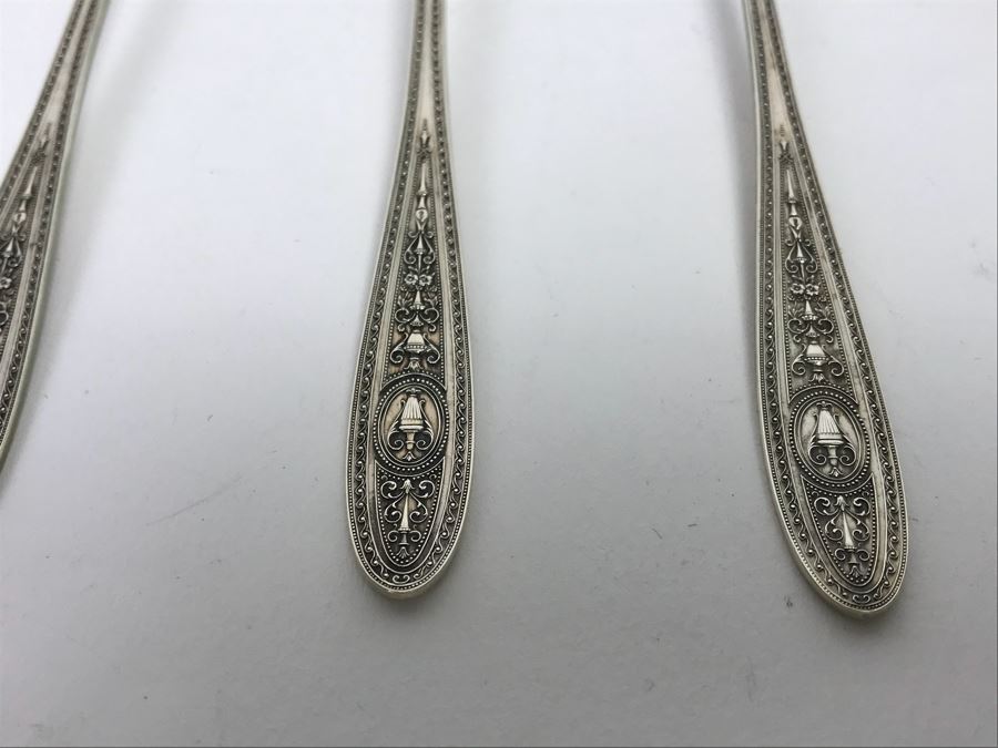 Sterling Silver Flatware (12) Forks And (12) Spoons (521g One Fork Not Included In Weight) [Photo 11]