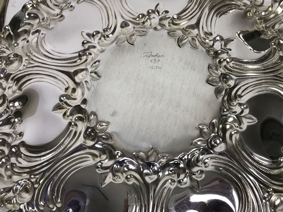 Collection Of (7) Round Silverplate Trays Including Gorham, Wallace, Wilcox, Webster-Wilcox And EL Italy [Photo 14]