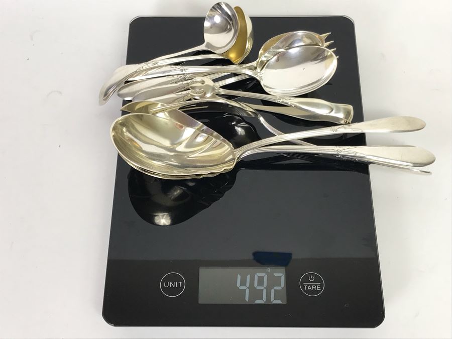 GORHAM Sterling Silver Rose Marie Pattern Flatware Set For 12 Service And Wooden Silverware Box 2,355g Of Sterling [Photo 21]