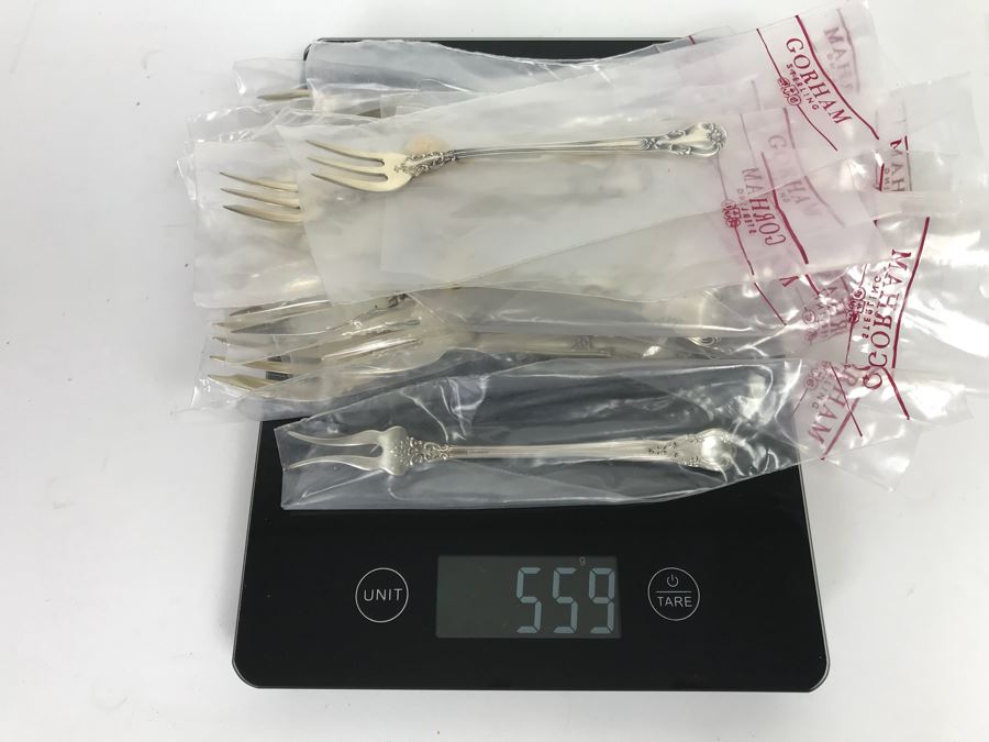 GORHAM Sterling Silver Chantilly Pattern Flatware Set for 12 Service With 19 Factory Sealed Pieces And Wooden Silverware Box 3,315g Of Sterling [Photo 43]