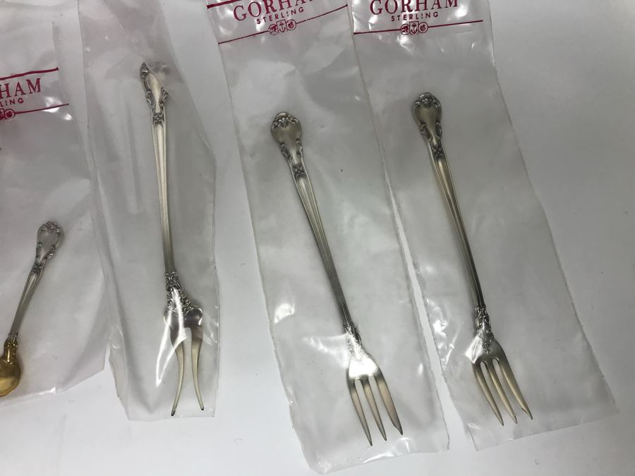 GORHAM Sterling Silver Chantilly Pattern Flatware Set for 12 Service With 19 Factory Sealed Pieces And Wooden Silverware Box 3,315g Of Sterling [Photo 37]