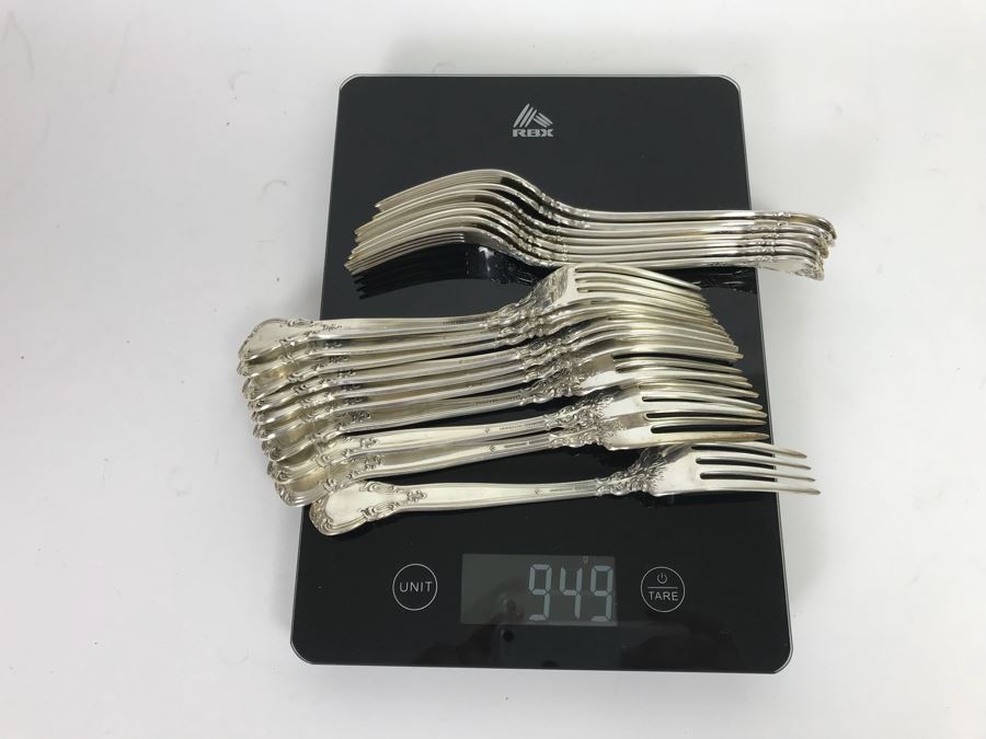 GORHAM Sterling Silver Chantilly Pattern Flatware Set for 12 Service With 19 Factory Sealed Pieces And Wooden Silverware Box 3,315g Of Sterling [Photo 39]