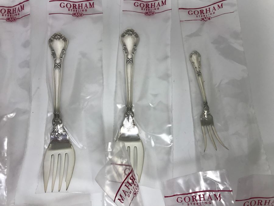 GORHAM Sterling Silver Chantilly Pattern Flatware Set for 12 Service With 19 Factory Sealed Pieces And Wooden Silverware Box 3,315g Of Sterling [Photo 38]