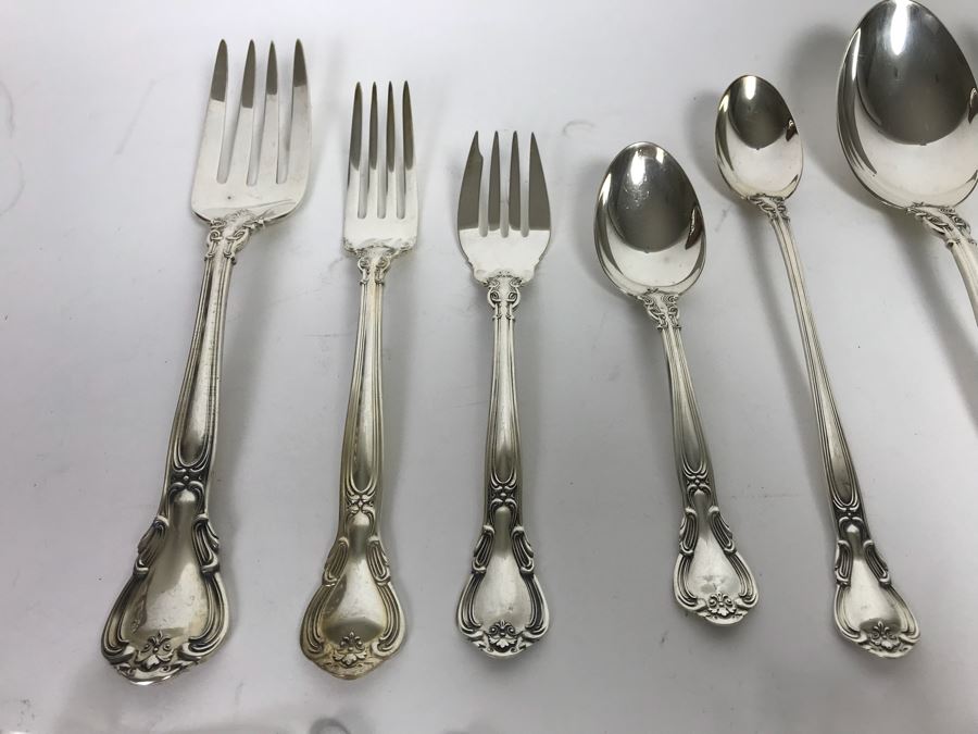 GORHAM Sterling Silver Chantilly Pattern Flatware Set for 12 Service ...